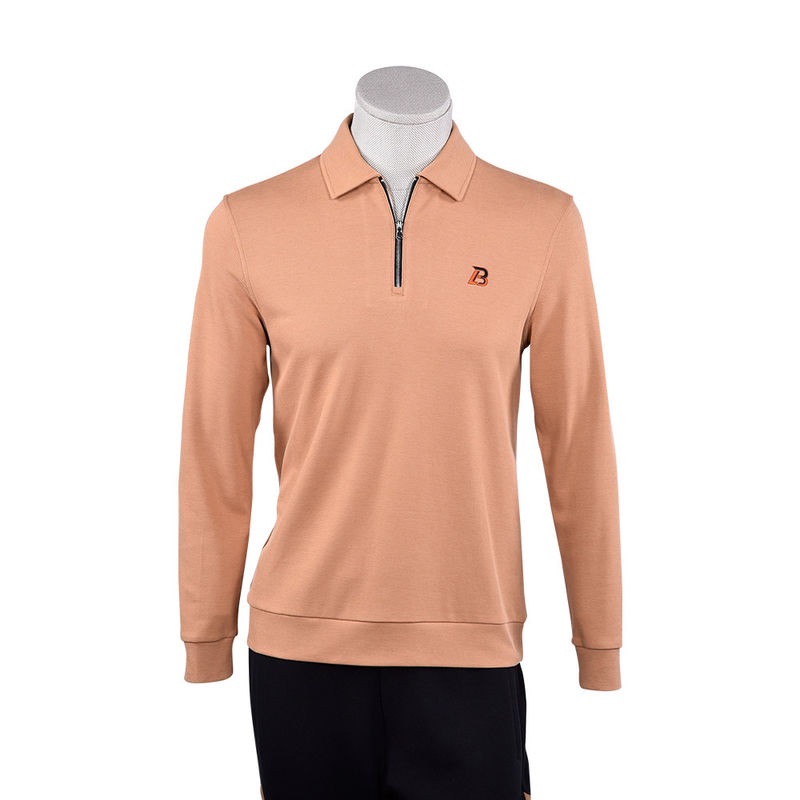 Gepersonaliseerd anti-pilling hoog elasticiteit 100% katoen plain lange mouw T-shirt voor mannen