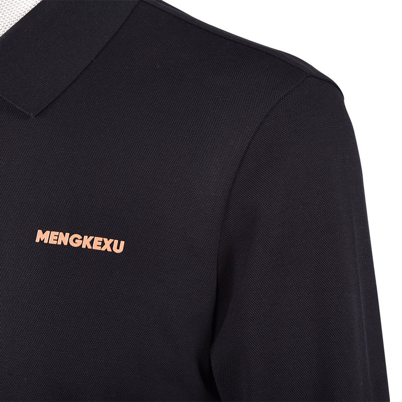 Mensen polo shirts met lange mouwen huidvriendelijk katoen spandex mengsel met aangepast logo