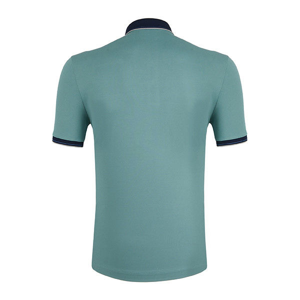 95% polyester, 5% spandexstof, golf-t-shirts met zwarte halsband