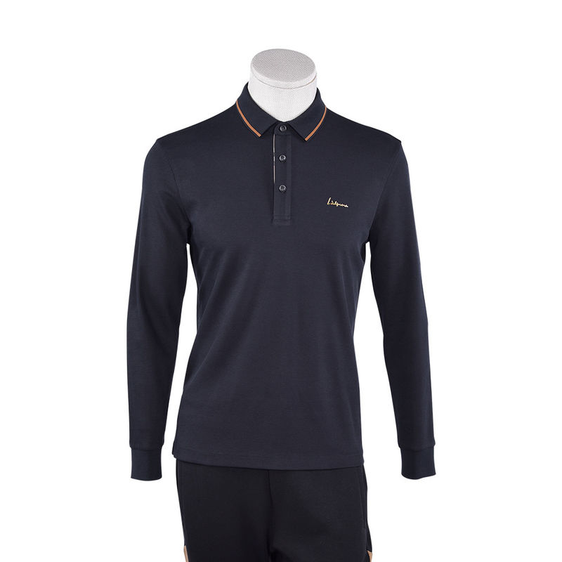 Groothandel Custom Design Mensen Plain Long Sleeve Polo Logo Shirts Katoenen T-shirts