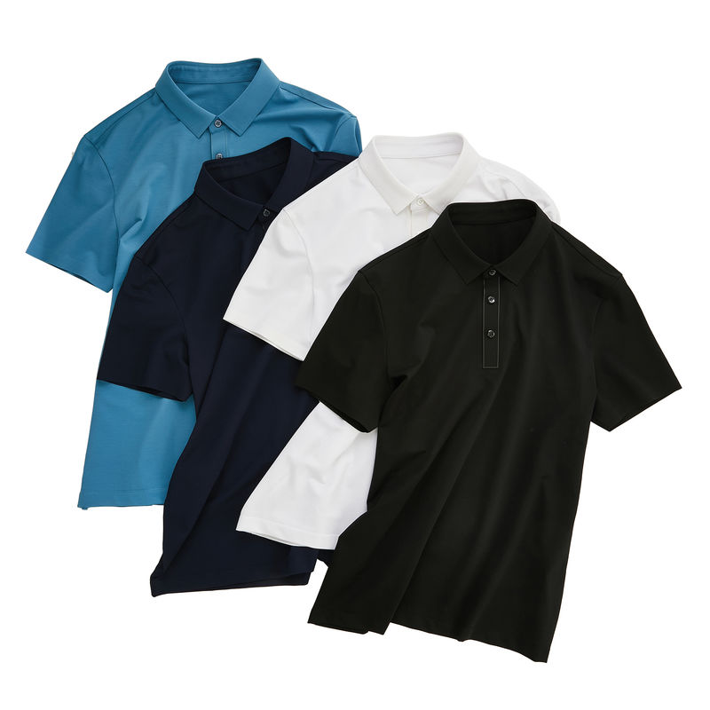 Gewoon geverfd essentieel zacht katoenen polo T-shirt voor mannen met stofgewicht 170-210 gram