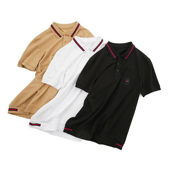 Gebreide stoffen type Plain Polo shirts Mensen met ademend en huidvriendelijk stof