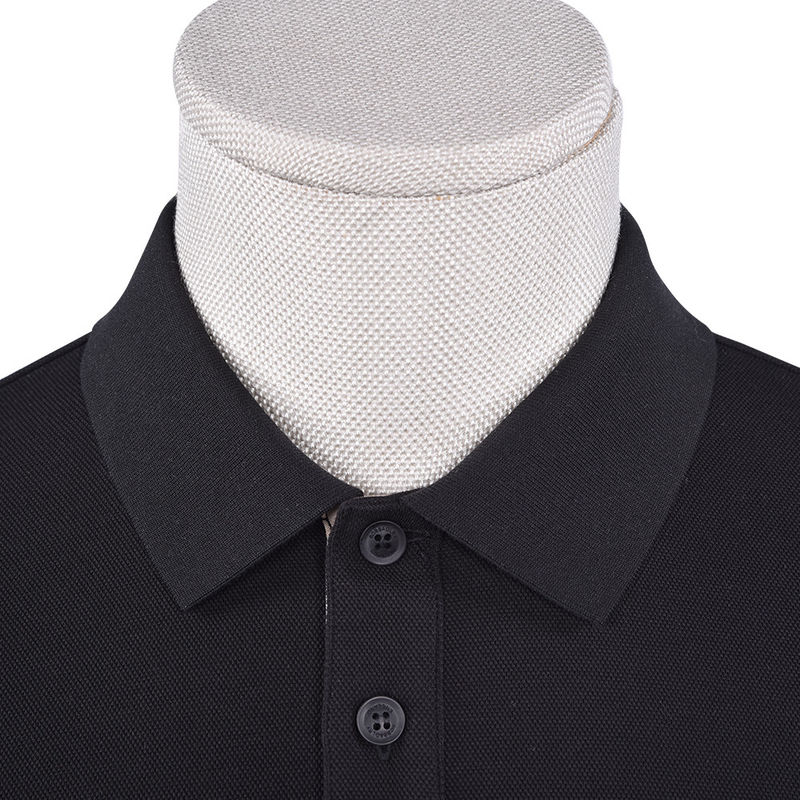 Logo Patroon Custom Polo shirts Mensen meest populaire lange mouw katoenen rib kraag shirt