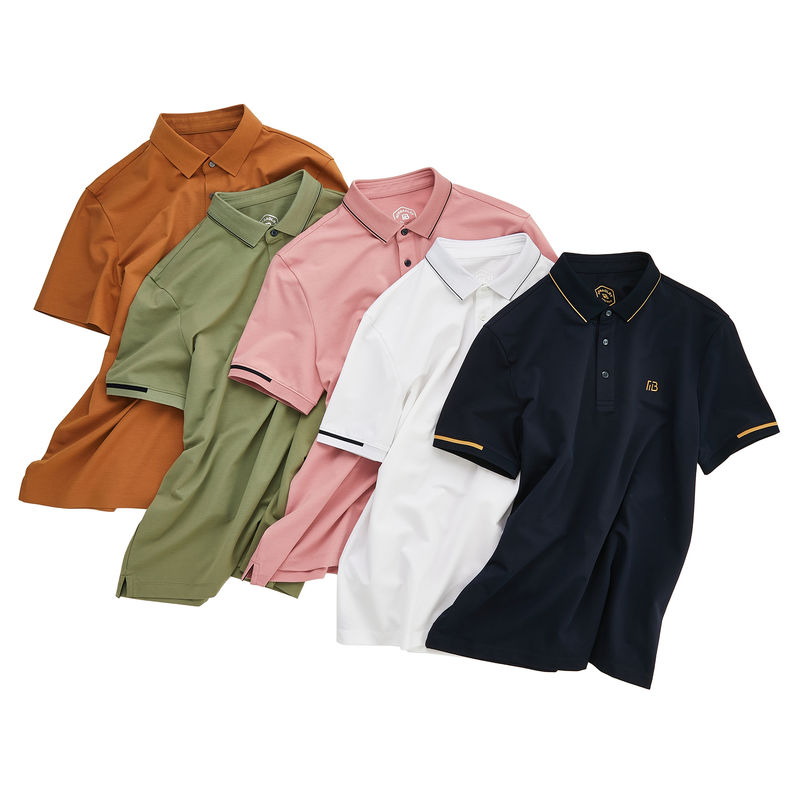Polyester golf mannen polo shirts ademend met solide kleur aangepast logo