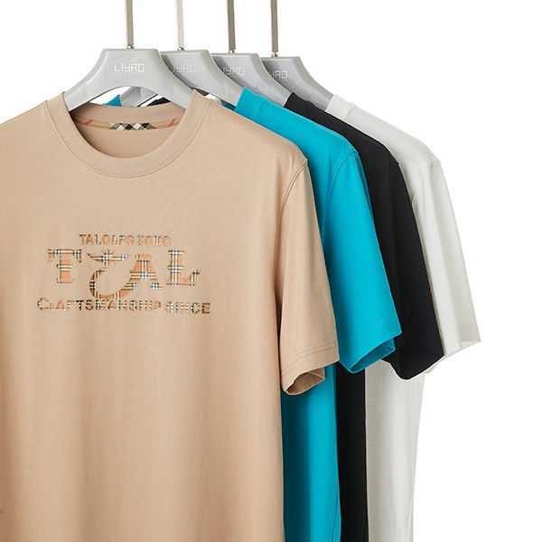 Weefmethode 100% katoen oversized mannen T-shirts gebreid OEM ODM borduurwerk