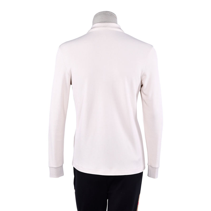 Anti-wrinkle polo T-shirt in wit lange mouw Custom logo stof Gewicht 170-210g