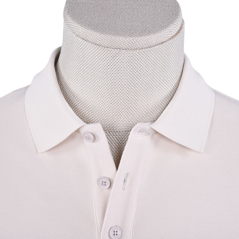 Anti-wrinkle polo T-shirt in wit lange mouw Custom logo stof Gewicht 170-210g