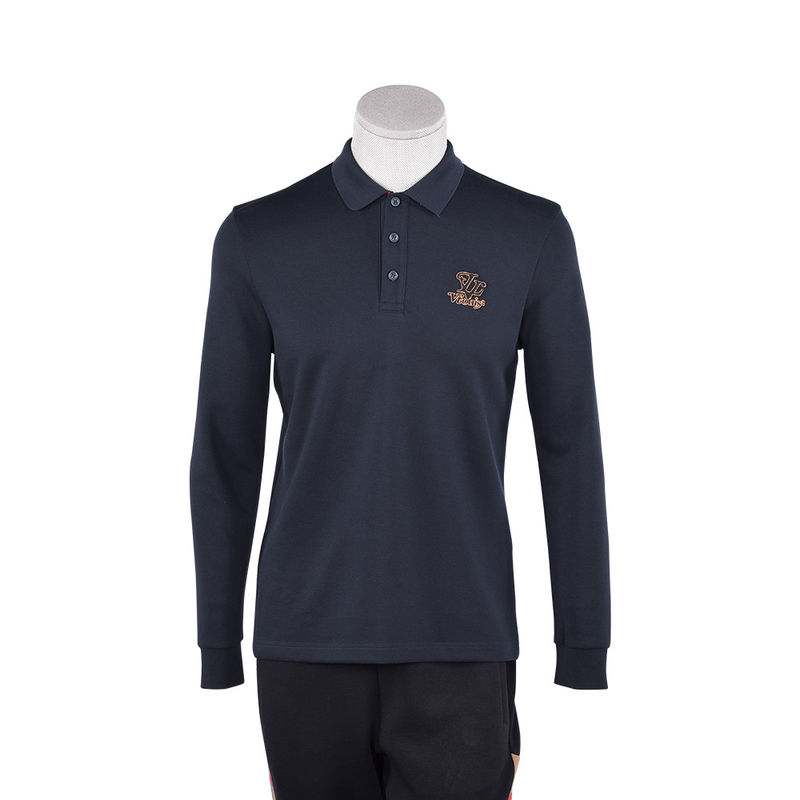Modieus lange mouwen polo shirt voor mannen met business shirt kraag en aangepast logo