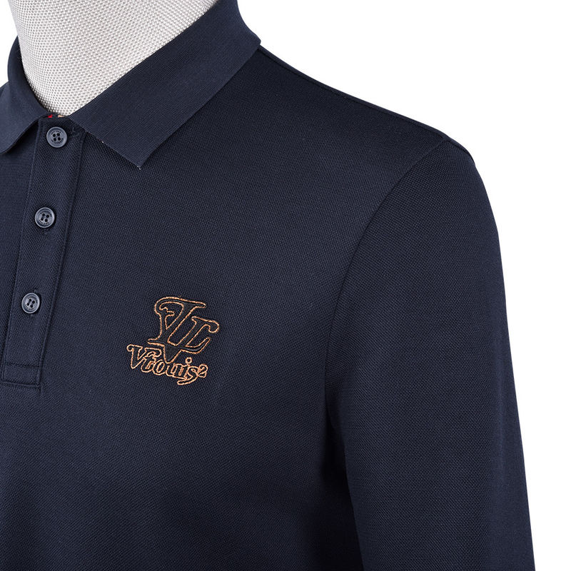 Modieus lange mouwen polo shirt voor mannen met business shirt kraag en aangepast logo