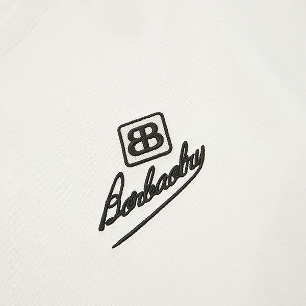 Gepaste kleur logo 100% katoenen T-shirt geborduurd Oversize Printing