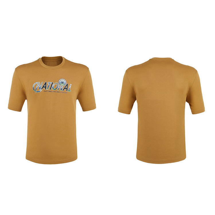 Korte T-shirts voor mannen op maat met puff-screenprinting van eenvoudig gebreide stoffen