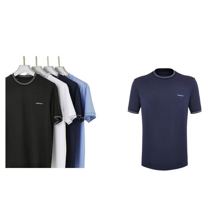 T-shirt met ronde kraag voor mannen met 230 gram zwaar katoen en gebreide stoffen