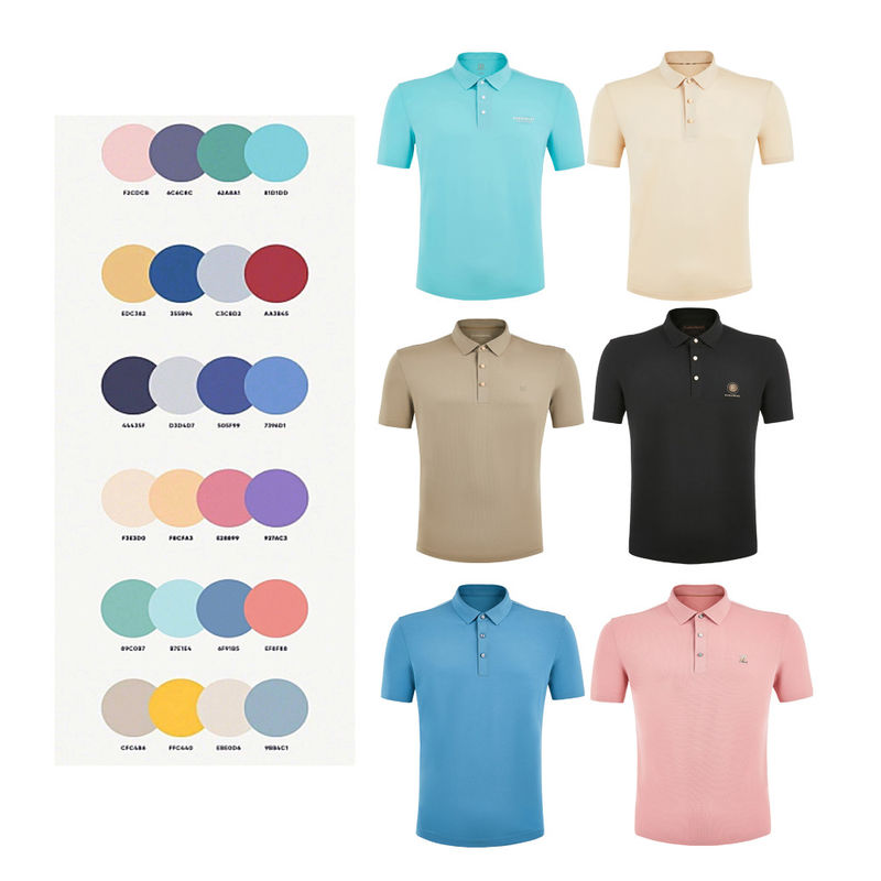 Aanpasbaar ademend sporthemd voor mannen Polo Plain White Zwart Golfhemden