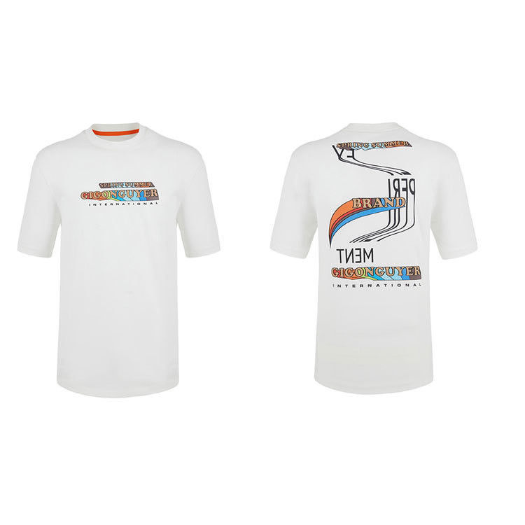 Dagelijkse Casual Office Wear 2024 Custom Design Ronde nek Wit katoenen T-shirt voor mannen