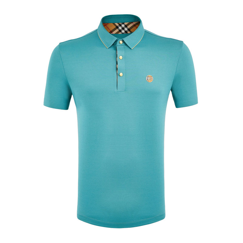 Custom logo borduurwerk kortmouw polo T-shirt voor mannen zacht katoenen weefsel 170-210 gram