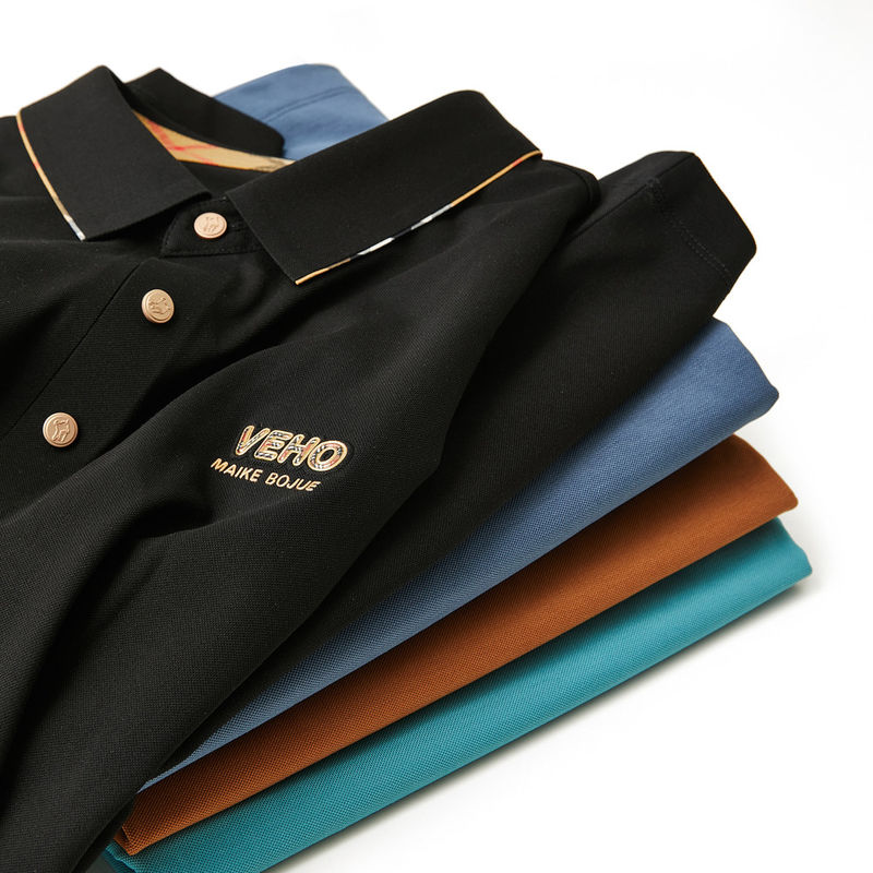 Polo kraag T-shirt voor mannen met op maat gemaakte embroideries in puur katoen polyester spandex