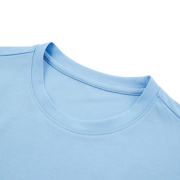 Weefmethode gebreide Regular Fit Spring Summer Blue 100% katoenen T-shirt voor mannen
