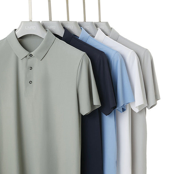 Zacht, naadloos, eenvoudig, leeg polo T-shirt met aangepast logo