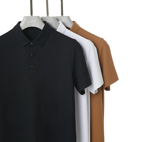 Zwart Wit Bruin Naadloos Katoen Stof Voor Mannen Logo Polo T-Shirt Custom Printing