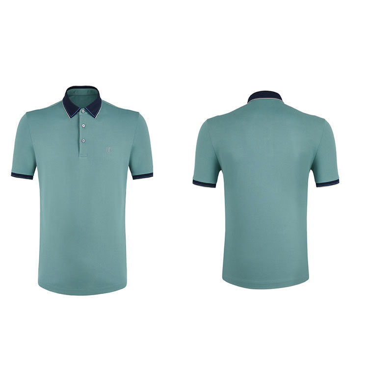 Button Polo Mensen korte mouwen shirt katoenen borduurwerk logo Wingllar zakenlieden