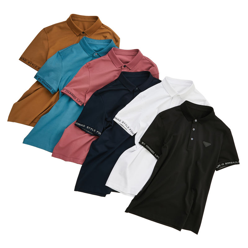 Polo shirt logo maat korte mouw zwart en wit maat kleur polo t-shirts mannen