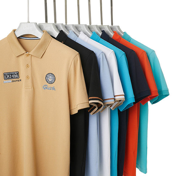 Poloshirt voor mannen korte mouw 95% polyester 5% spandex mode trend trui