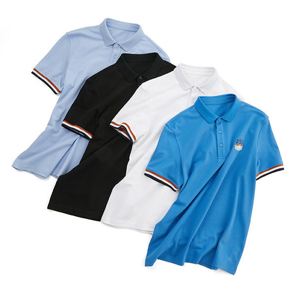 Mensen wit blauw en zwart Custom Polo Shirt Plain Golf T-shirts met aanpassing