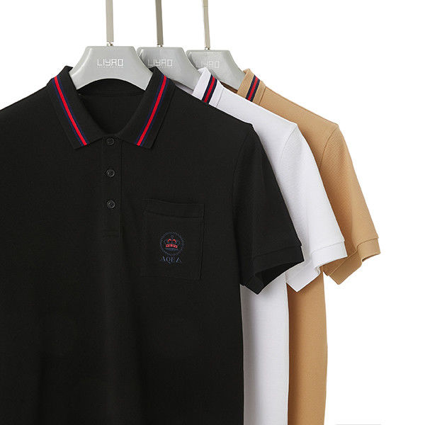 Mensen Casual Style Polo Shirt Korte mouw en aangepast logo met ademend stof