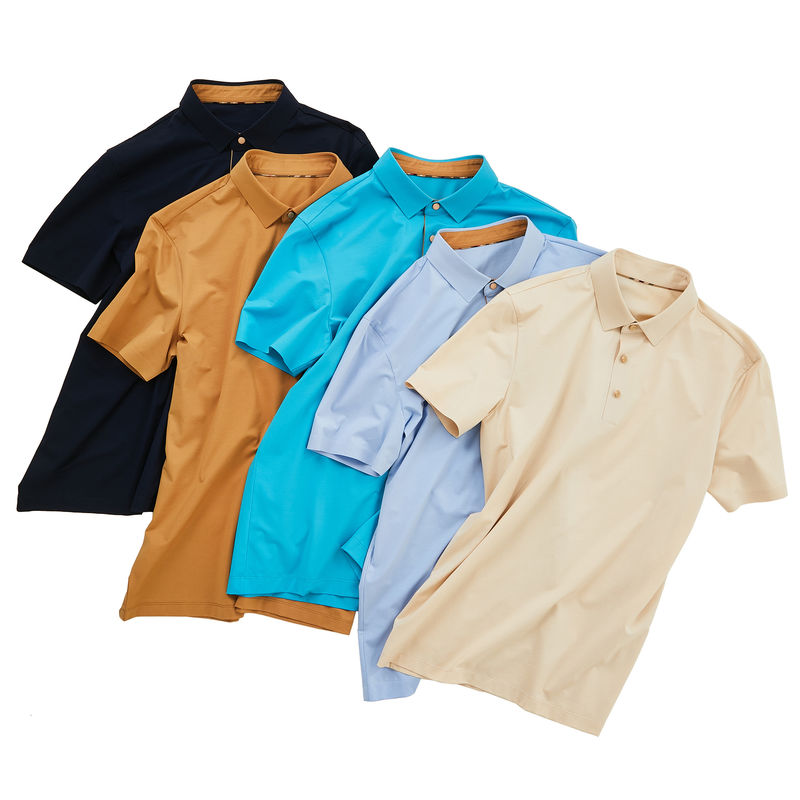 OEM ODM geborduurde polo shirts voor mannen Custom designs Kleur hals knop voorkant