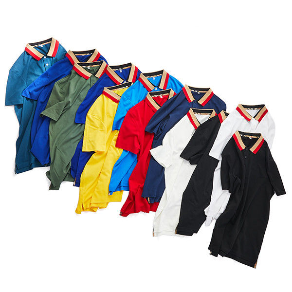 Gebreide korte mouwen dames polo shirts plain geverfde anti rimpel OEM ODM