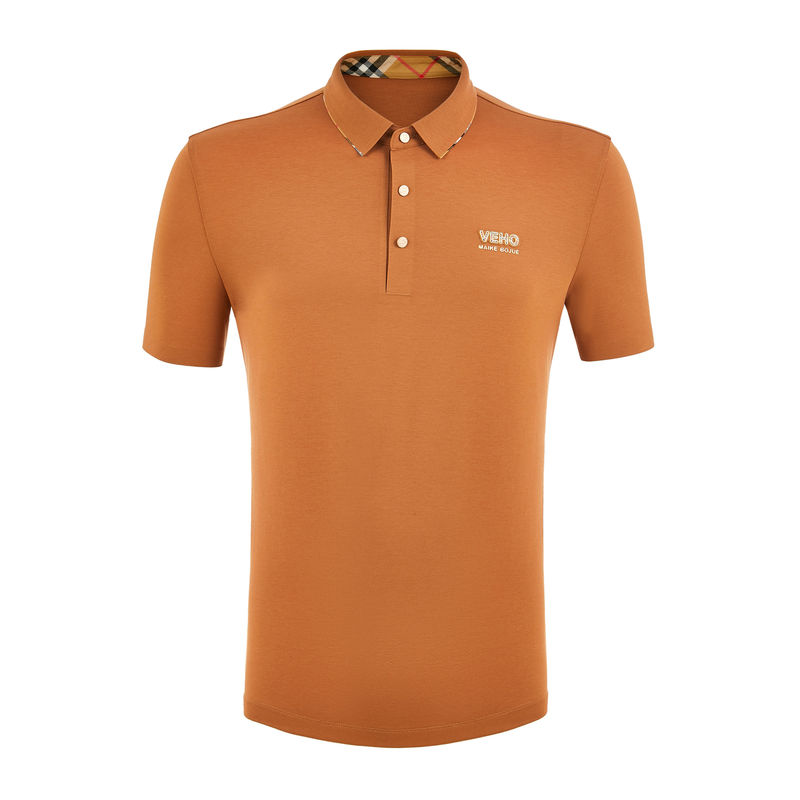 Weefmethode Gebreide ademend luxe polo T-shirt voor mannen 100% katoen aangepast logo