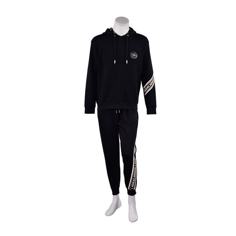 Gepersonaliseerde kleur plus grootte winddichte mannen hoodie set voor aangepaste logo design sportkleding