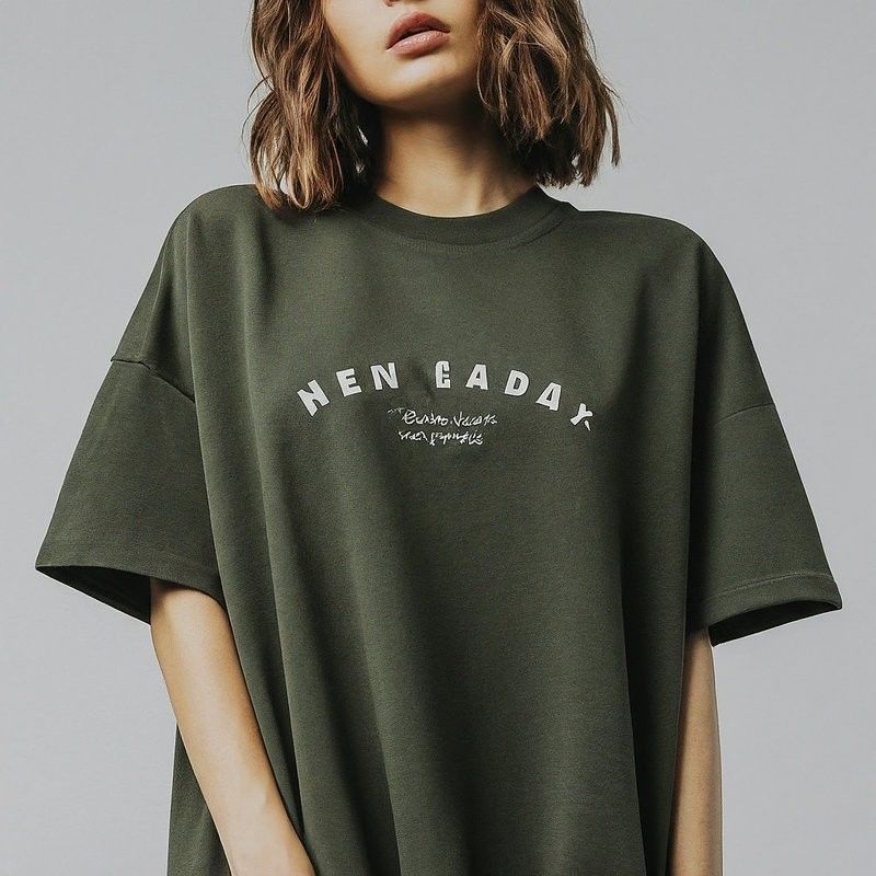 Grafisch Oversize Custom Vrouwen T-shirts 220 gram met gebreide stof ronde nek