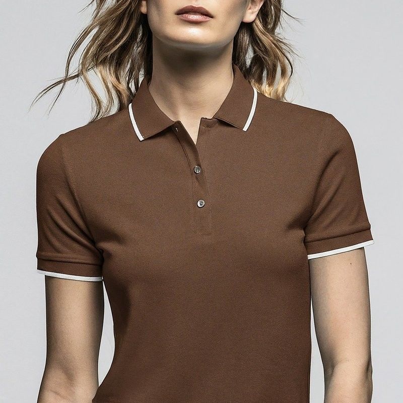 Gebreide korte mouwen dames polo shirts plain geverfde anti rimpel OEM ODM