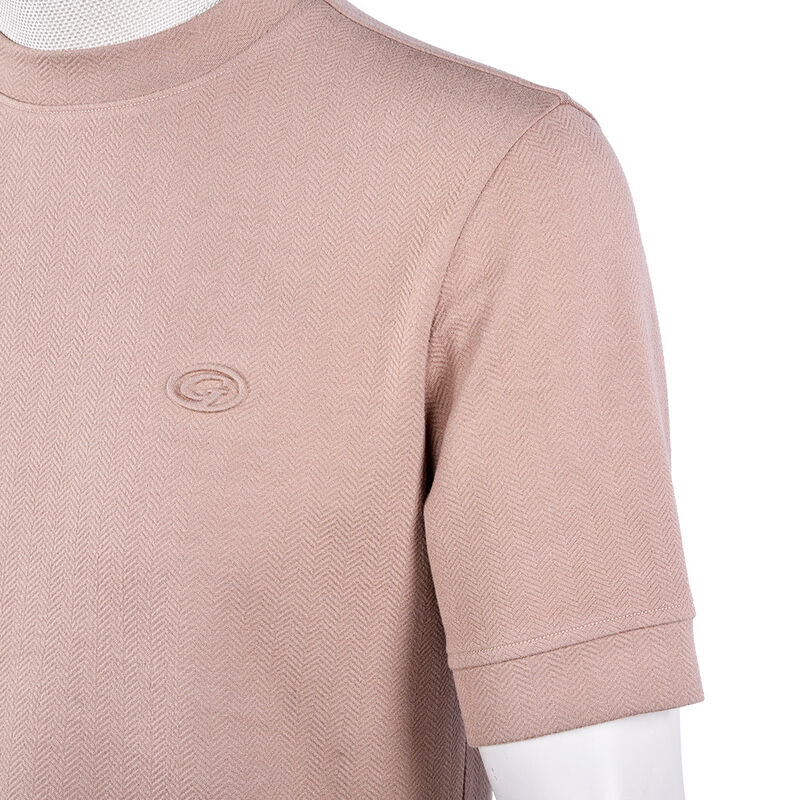 Groothandel Custom Logo Label Design Sneldrogende Ademende Anti-kreukel T-shirts Effen Hoge Kwaliteit Mock Neck voor Heren Blanco