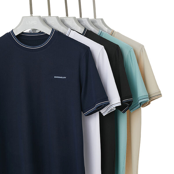 100% Katoen 170-210 Grams Shirts Hoge Kwaliteit  Op Maat Geborduurde T-Shirt Ronde Hals Geribde Kleurblok