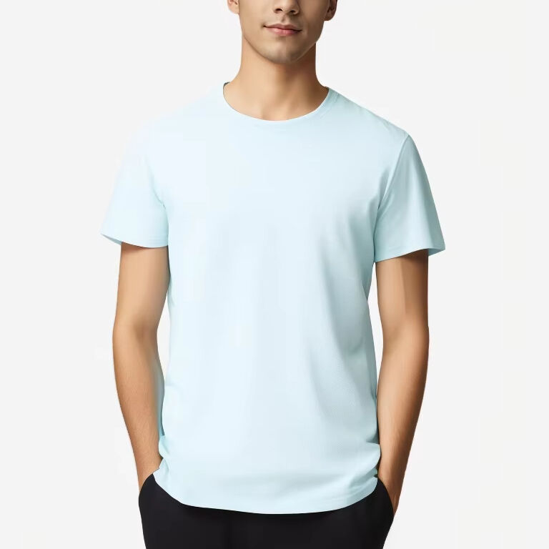 Casual katoenen gebreide T-shirt voor heren, 100% katoen, effen printontwerp met borduurtechnieken, 180 gram, korte lengte, oversized pasvorm