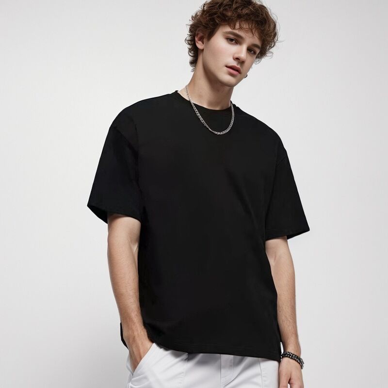 Gepersonaliseerd Mensen T-shirt van hoge kwaliteit Zwaargewicht Crewneck T-shirt voor mannen