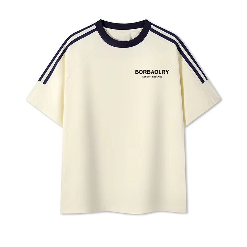 Heren O-hals Regular Gebreid Geverfd Katoenen T-shirts Comfortabel Heren Blend Print Sweet Shirt voor Mannen