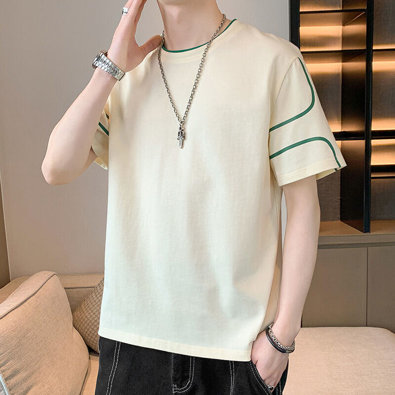 OEM Custom logo Borduurwerk Printed Design voor mannen Kortmouw T-shirt met losse top Zomer halfmouw T-shirt