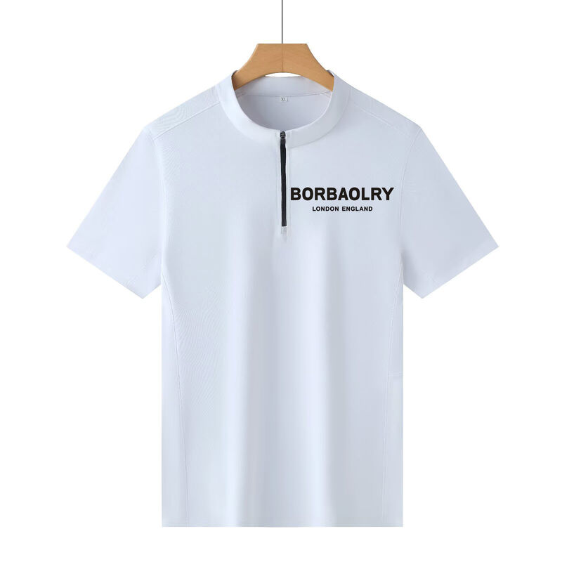 Heren atletische pullover tops met halve rits en opstaande kraag, effen sportshirt, heren T-shirts, korte mouwen, lichtgewicht, sneldrogend, sportshirt