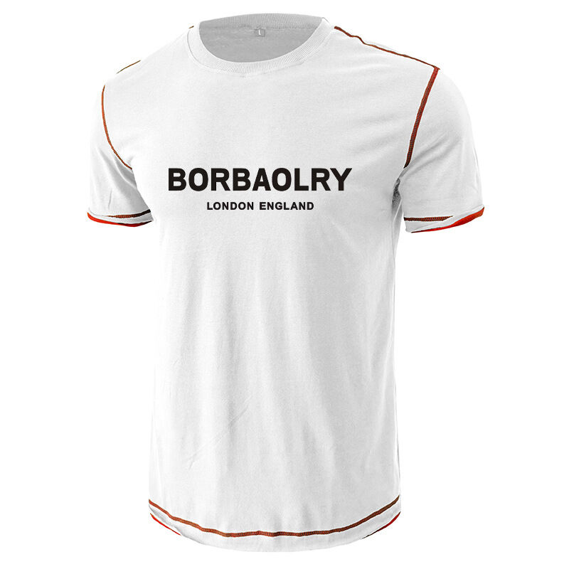 Gepersonaliseerd logo op Fitness Compressie Gym T-shirt Sneldrogend Ademend Spier Heren Sportkleding Mouw Atletisch Strak T-shirt