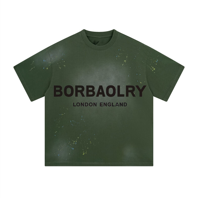 Hoge kwaliteit zware distressed heren boxy T-shirts acid wash oversized T-shirt custom cropped T-shirt heren