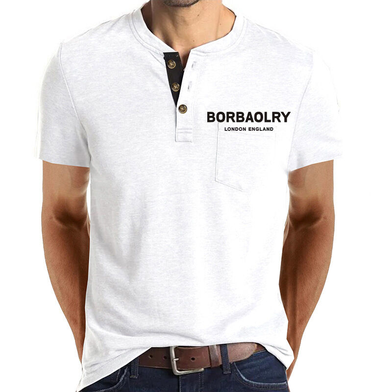 Warm te verkopen T-shirts met korte mouwen T-shirts voor mannen Casual T-shirt Cotton Customise Quick Dry 3 button T-shirts voor mannen