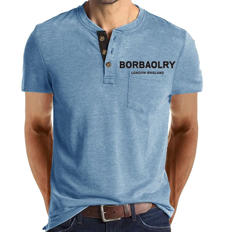 Warm te verkopen T-shirts met korte mouwen T-shirts voor mannen Casual T-shirt Cotton Customise Quick Dry 3 button T-shirts voor mannen