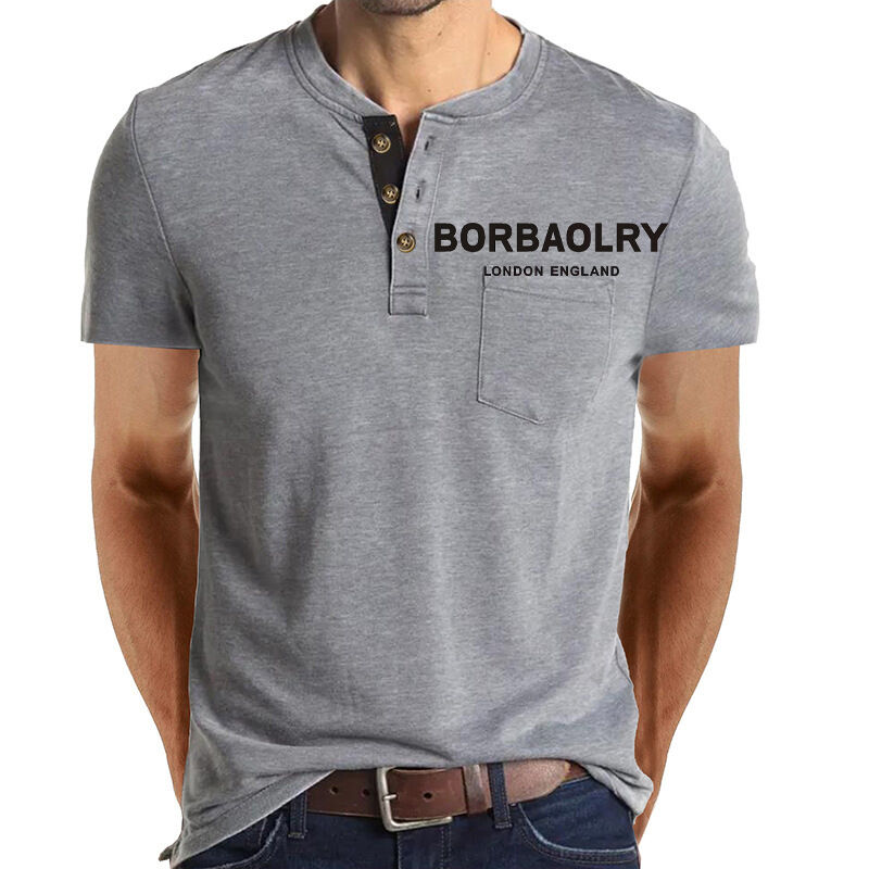 Warm te verkopen T-shirts met korte mouwen T-shirts voor mannen Casual T-shirt Cotton Customise Quick Dry 3 button T-shirts voor mannen