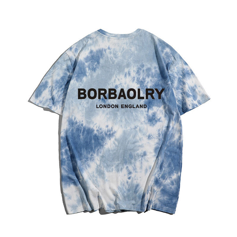 Nieuwe Mode Heren Hoge Kwaliteit INS O-hals T-shirt Oversized Katoen Tie Dye Custom Heavyweight Streetwear