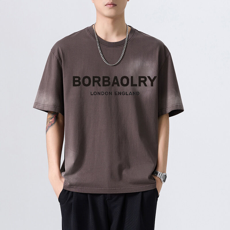 Groothandel oversized unisex katoenen T-shirt 280 Gsm Vintage Acid Wash Custom DTG Print Heavyweight Streetwear voor heren T-shirt