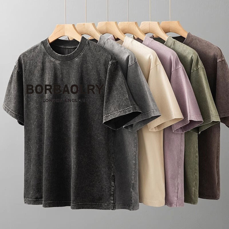 Aanpassen LOGO Topkwaliteit Cotton Acid Wash T-shirt Oversized Retro Mineral Digital Printing Heavyweight Vintage T-shirt