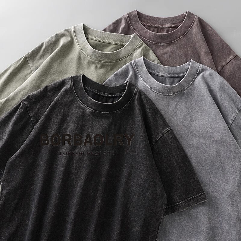 Aanpassen LOGO Topkwaliteit Cotton Acid Wash T-shirt Oversized Retro Mineral Digital Printing Heavyweight Vintage T-shirt